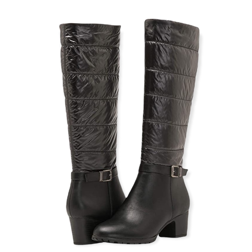 GLOBALWIN Women's Winter Knee High Mid Heel Boots
